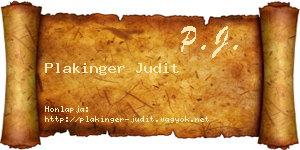 Plakinger Judit névjegykártya